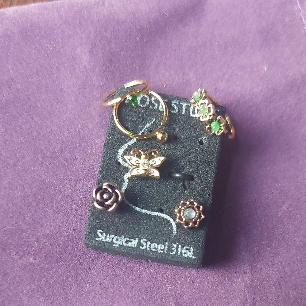 Gold Plated Nose Ring Set